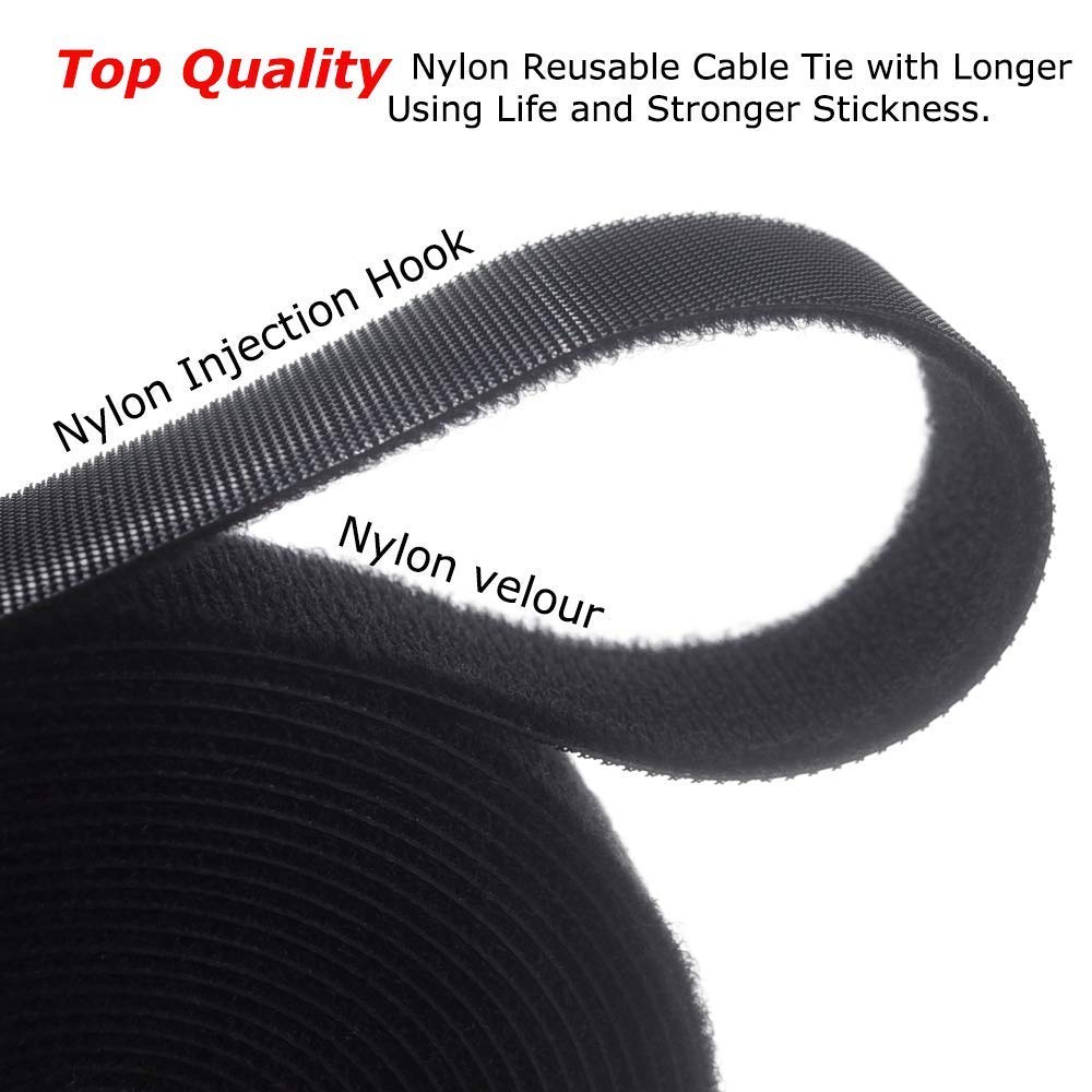 ANDERK 5CM x 5M Versatile Sew On Hook and Loop Strips Set with Non-Adhesive Back Fabric Fastener