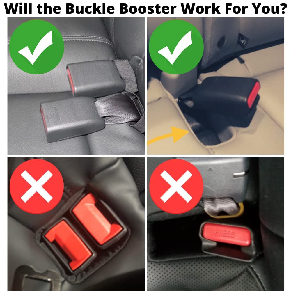 2-Pack Seat Belt Buckle Booster Raises Seat Belt for Easy Access (BPA-Free) - Ends Fishing for Buried Seat Belts