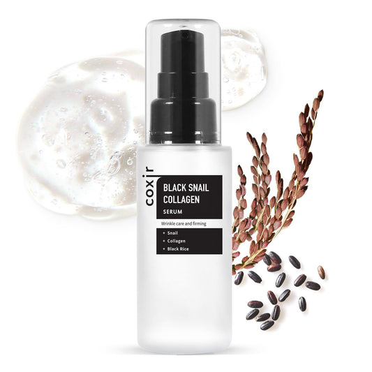 [Coxir] Black Snail Collagen Serum (50ml / 1.69 fl.oz) -|Black Beans, Collagen, Snail Mucin| firms, lift and nourish skin