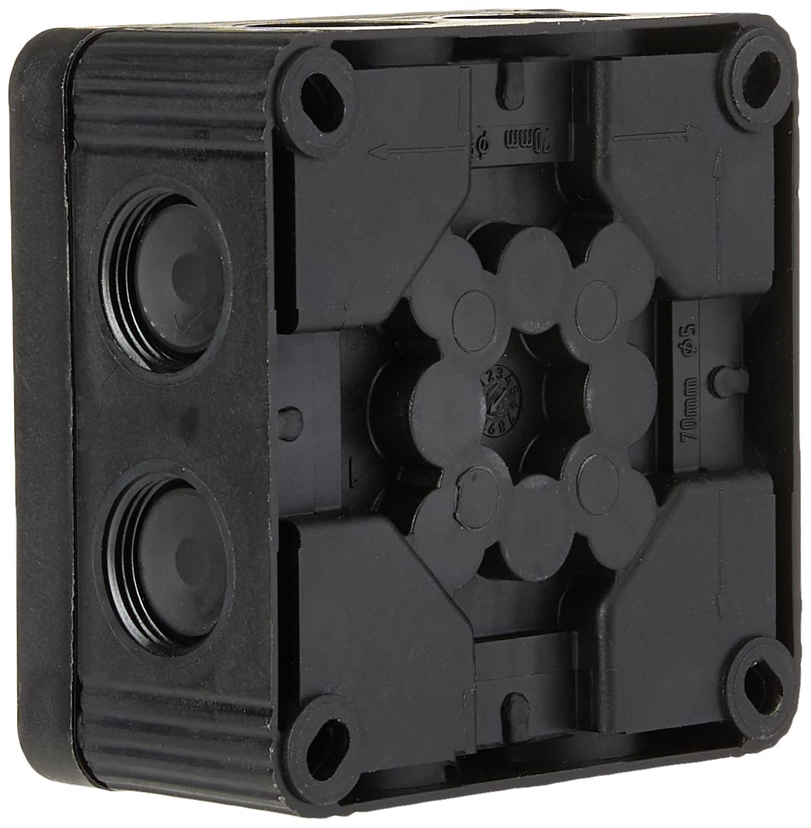 WISKA 308 Combi 85 X 85 X 51MM Outdoor Cameras Junction Box Waterproof IP66 - Black