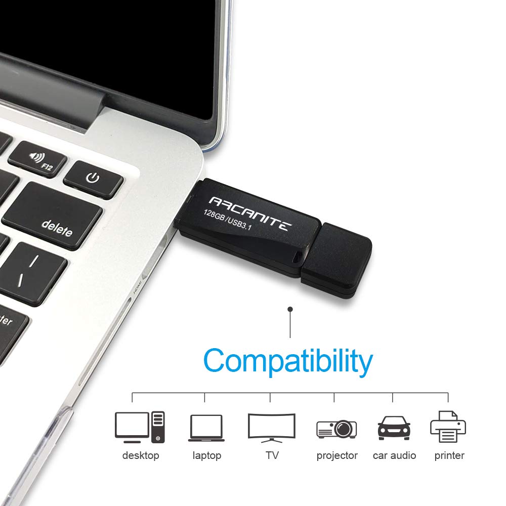 ARCANITE 128GB USB 3.1 Flash Drive, USB Memory Stick, optimal read speeds up to 400 MB/s USB-128GB