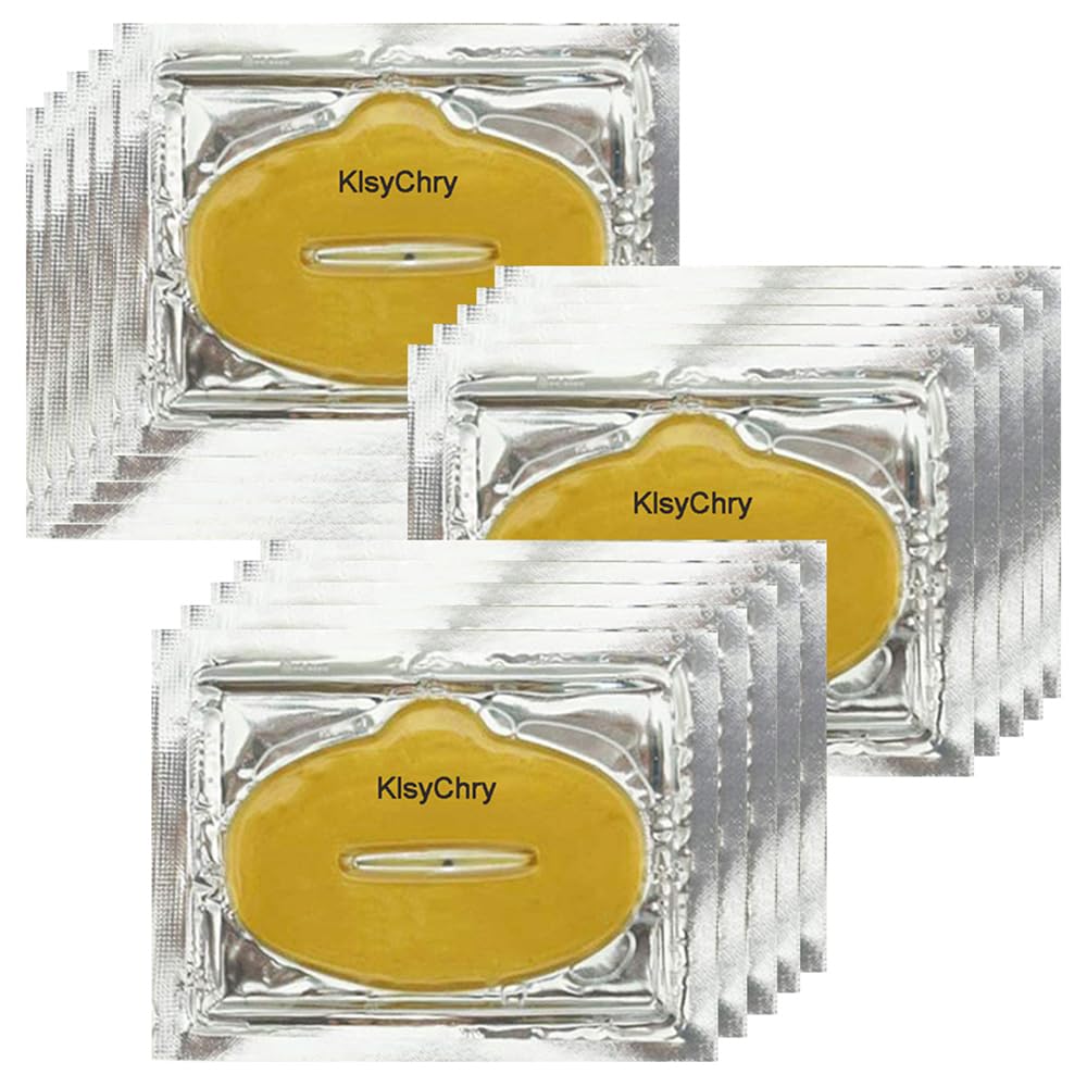 15 Pcs Crystal 24K Gold Bio Collagen Gel Lip Pad Mask For Moisturizing, Anti-Wrinkle, Anti-Aging, Nourishing & Hydrating Lips