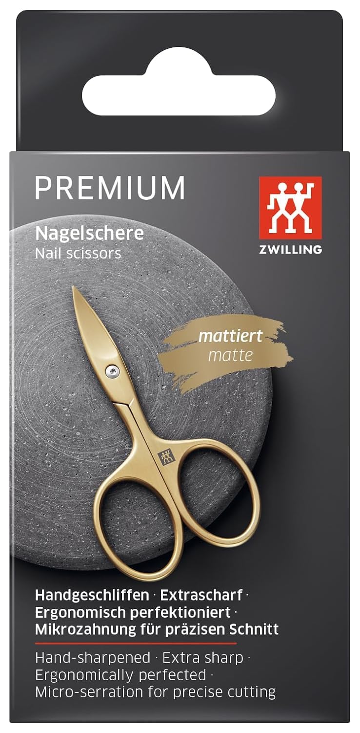 ZWILLING Nail Scissors for Fingers and Toenails, Nail Care, Premium, Gold Edition