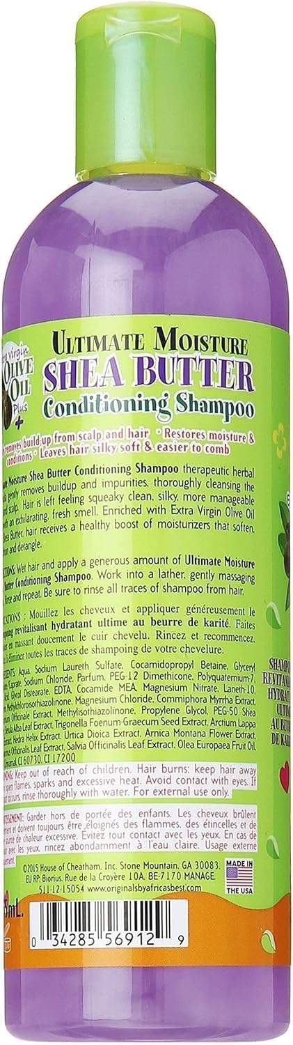 Africa's Best Kids Organic SET OF 3| Ultimate Moisture Shea Butter Conditioning Shampoo | 2 in1 Conditioning Detangler | Detangling Moisturizing Hair Lotion