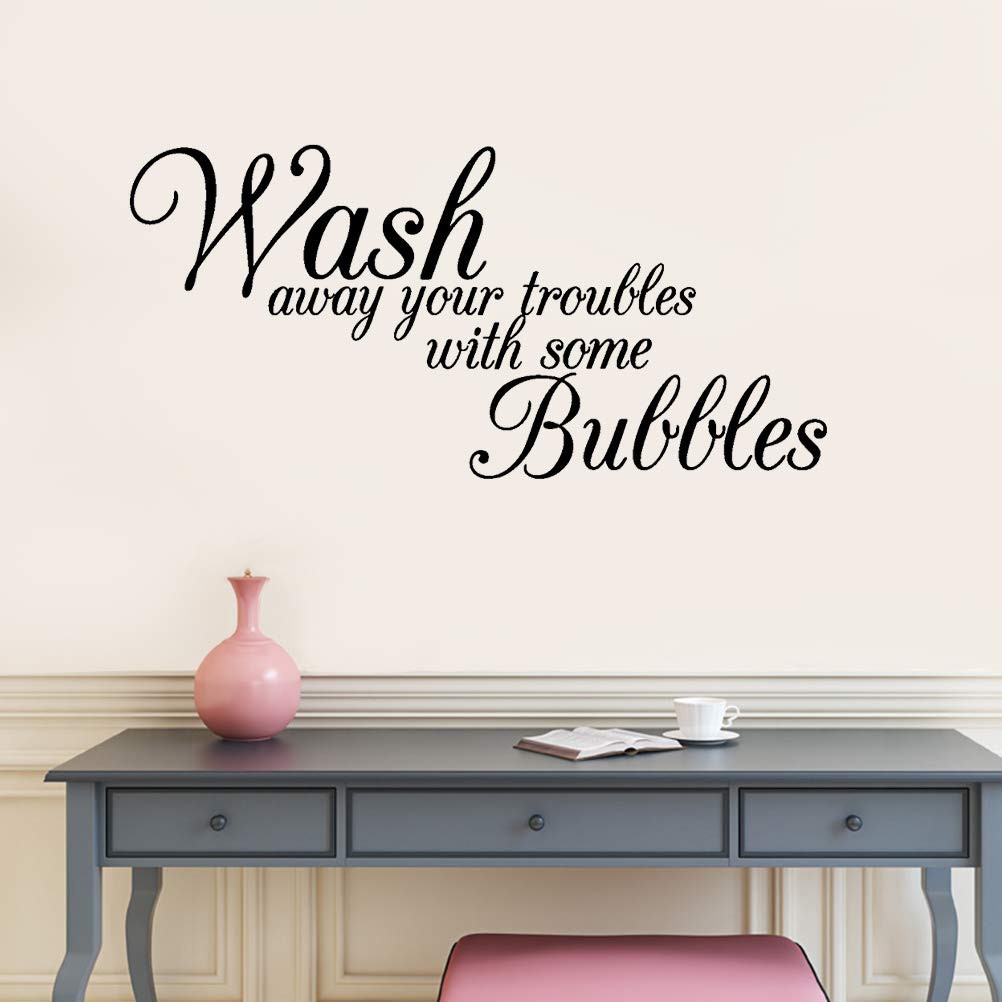 Wash Your Troubles With Some Bubbles Wall Sticker Removable Peel Wall Decal Home Decor Art Murals