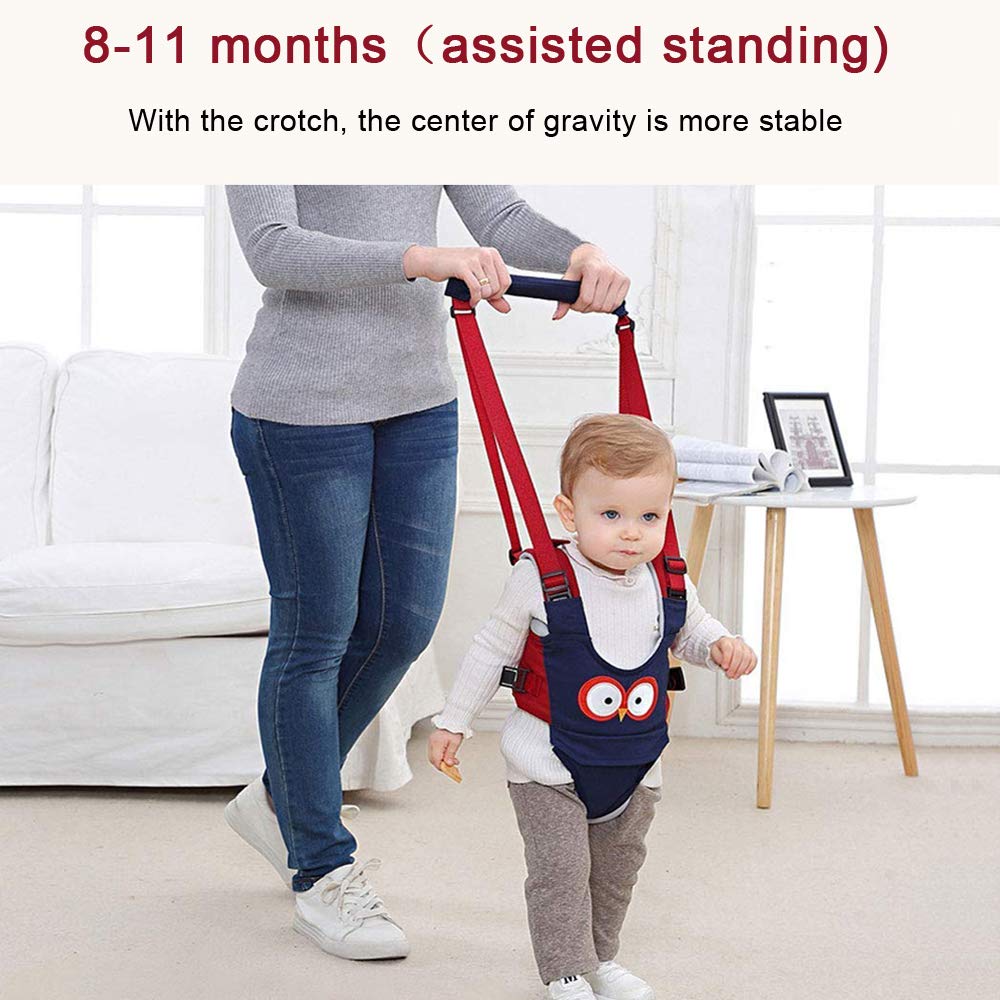 Vicloon Baby Walking Harness, Safe Walking Belt, Hand-Held Baby Walker, Removable, Adjustable Walking Harness, Breathable Handheld Baby Walker Toddler Walking Assistant - Blue Navy Blue