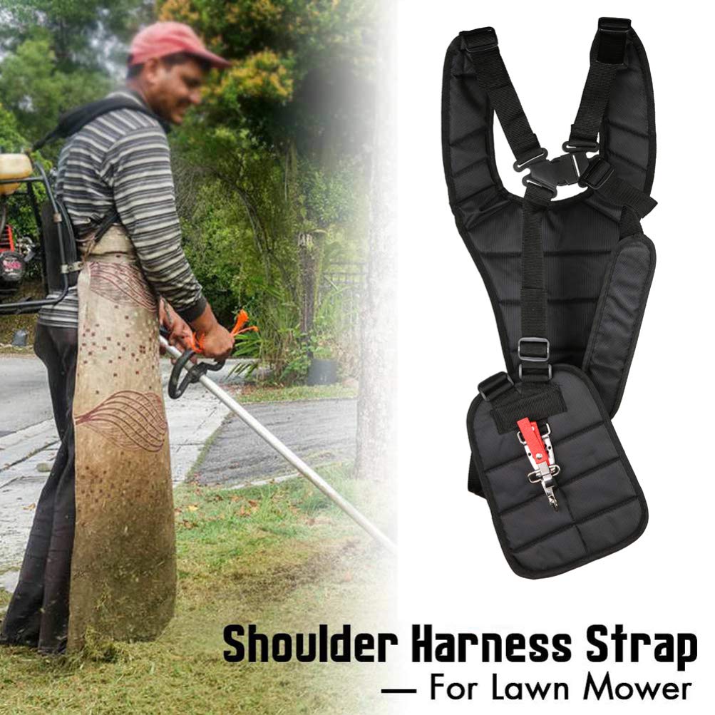 Trimmer Shoulder Strap Comfort Double Shoulder Harness Strap Eater Strap with Durable Nylon Belt Adjuestable for Brush Cutter Trimmer Lawn Mower Parts (11 x 4.7 x 3.6 inch)