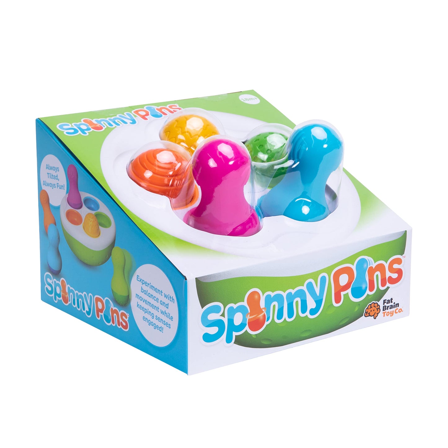 ﻿Fat Brain Toys F248 Fat Brain SpinnyPins, Kids Preschool, Spinning and Sorting Building Sets, Early Development Toy for Babies Aged 18 Months and Older, Multicoloured