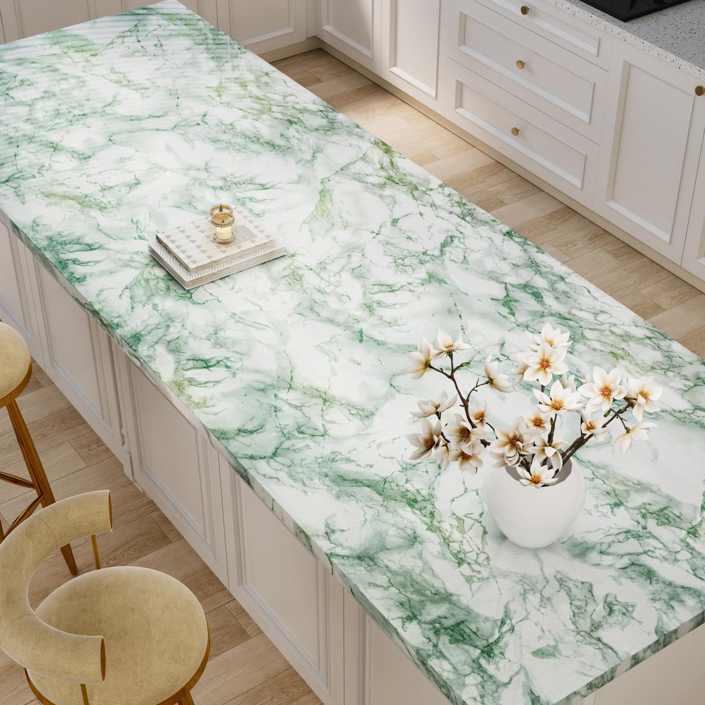 VEELIKE Marble Wallpaper Vinyl Kitchen Worktop Covering Self Adhesive Sticky Back Plastic Roll 40cm x 300cm Contact Paper Washable Wallpaper for Kitchen Bedroom Dining Room 60 x 40 cm