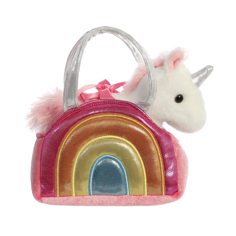 AURORA, 61171, Fancy Pal, Colourful Rainbow Unicorn, 8In, Soft Toy, Multi-Coloured Single