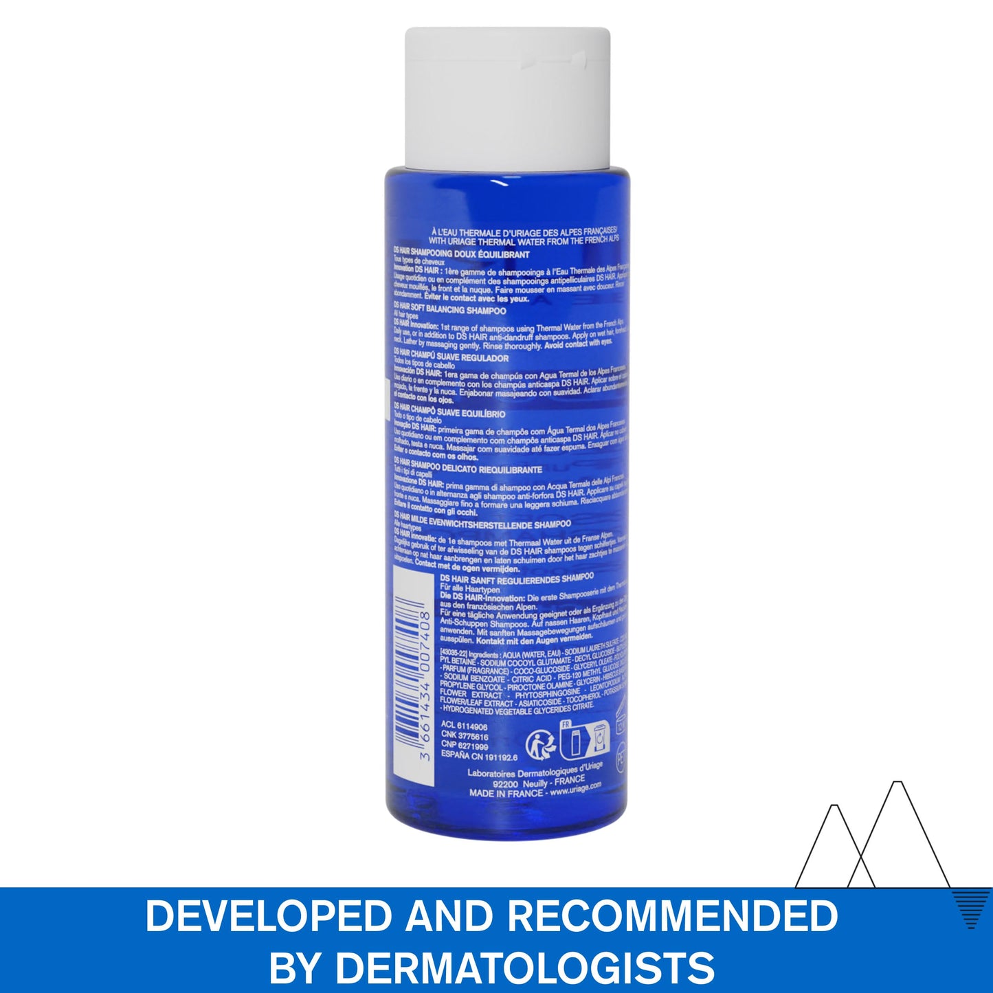 Uriage DS Hair Anti-Dandruff Treatment Shampoo 200ml - Eliminates Dandruff, Soothes Itching, Purifies & Rebalances - All Hair Types - Sensitive & Irritated Scalp 200 ml (Pack of 1)