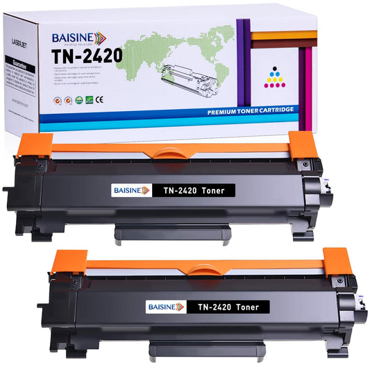 BAISINE Compatible with b2420p-2 pack tn-2420 TN2420 Black Toner Cartridge for Brother DCP L2510D L2530DW L2710DW L2310D HL-L2310D L2350DW L2370DN L2370DW L2370DW L2375DW MFC-L2710DN L2730DW