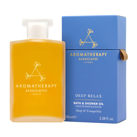 Aromatherapy Associates Bath and Shower Oil, Luxury Spa, Natural Bath, Bath Oil, Vegan, Cruelty Free, Environment Friendly (Deep Relax Bath and Shower Oil 100ml) Deep Relax Bath And Shower Oil 100 ml (Pack of 1)