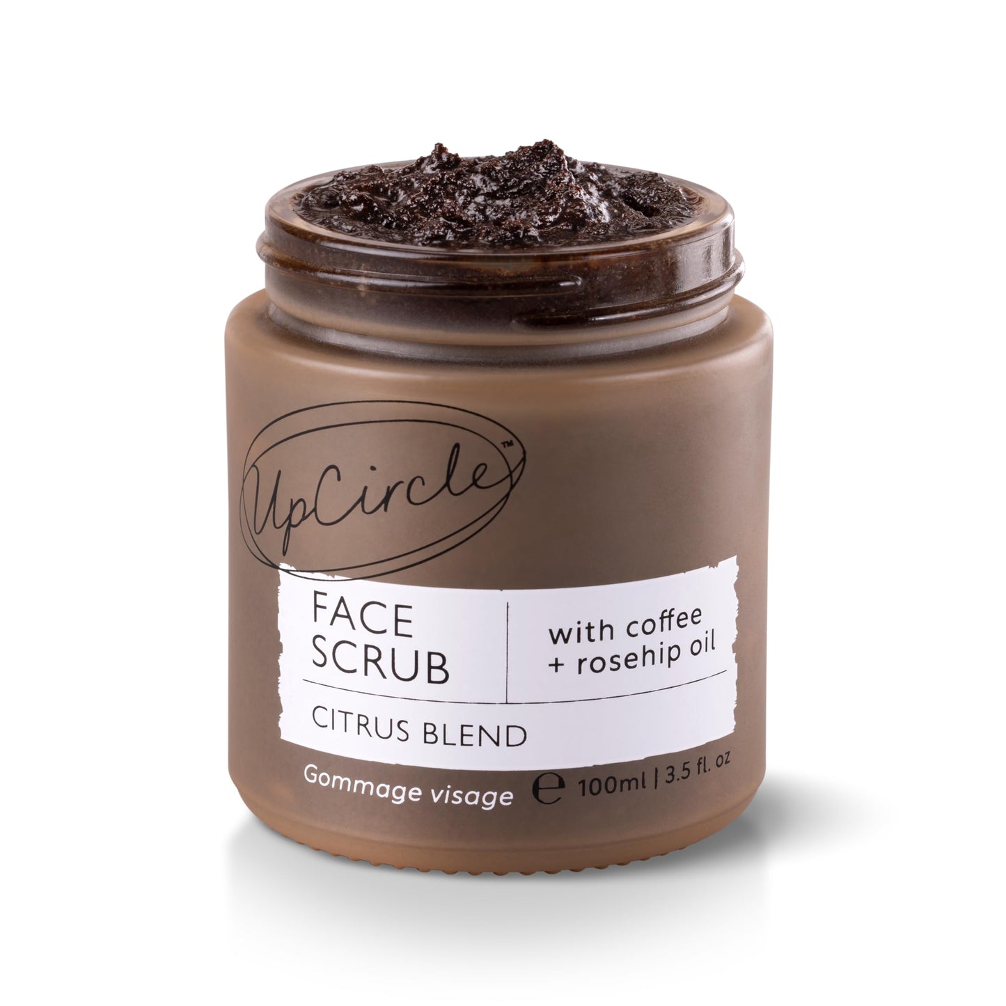 UpCircle Coffee Face Scrub - Citrus Blend For Normal + Dry Skin 100ml - Shea Butter, Coconut + Rosehip Oil - Natural, Vegan Face Exfoliator For Soft, Smooth Skin