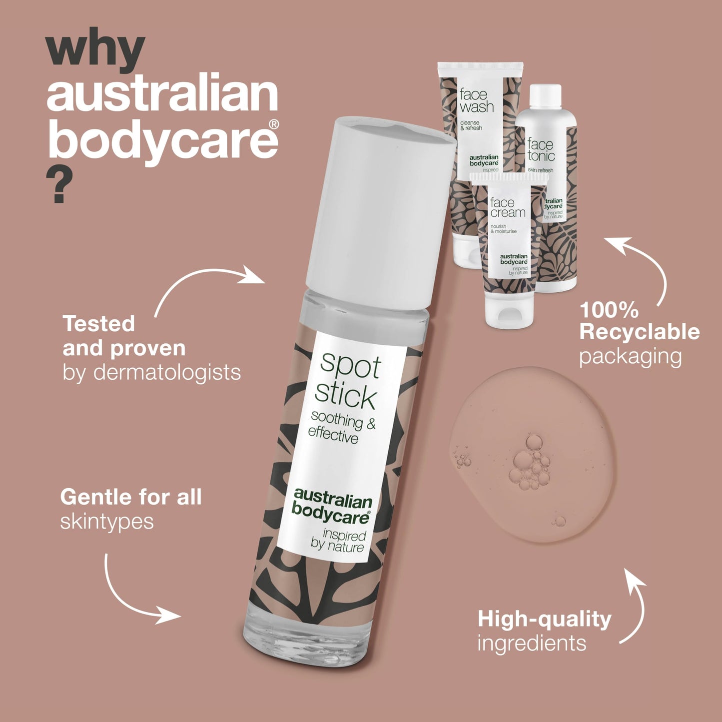 Australian Bodycare 4 Face Products - They are Perfect for Spots, pimples and Oily, Acne Prone Skin. with 100% Pure High Pharmaceutical Grade Australian Tea Tree Oil - Wash, Tonic, Cream & Spot Stick