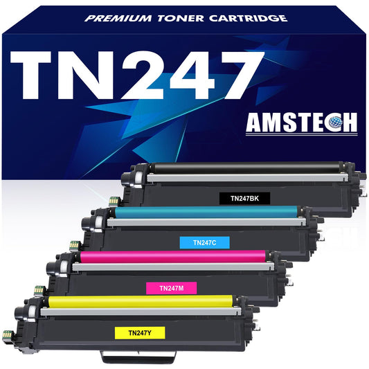 4-Packs Compatible for Brother TN-243CMYK Toner Value Pack TN247 Toner for Brother DCP-L3550CDW DCP-L3510CDW HL-L3230CDW HL-L3210CW MFC-L3750CDW MFC-L3770CDW TN243CMYK TN243BK TN243C TN243Y TN243M Black Cyan Magenta Yellow