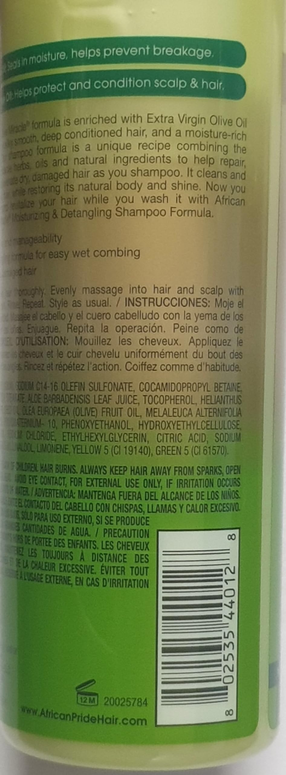 African Pride Olive Miracle Anti-Breakage TRIO SET | 2 in 1 Shampoo and Conditioner | Leave-In Conditioner | Maximum Strengthening Growth Oil