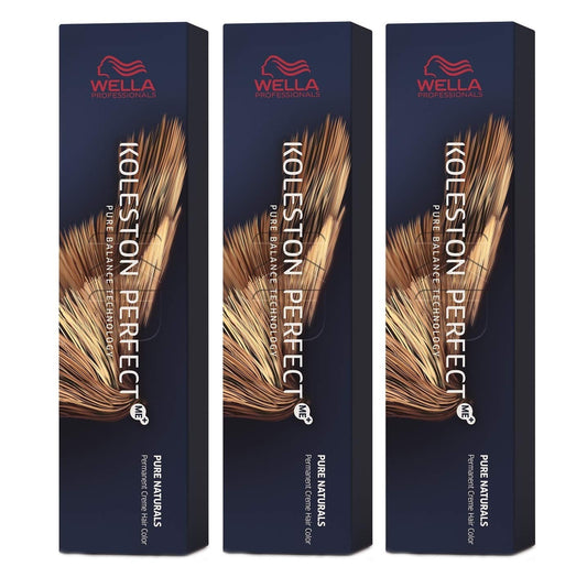 Wella Koleston Perfect Me+ KP Pure Naturals 4/0 Medium Brown - Pack of 3 60 ml (Pack of 3)