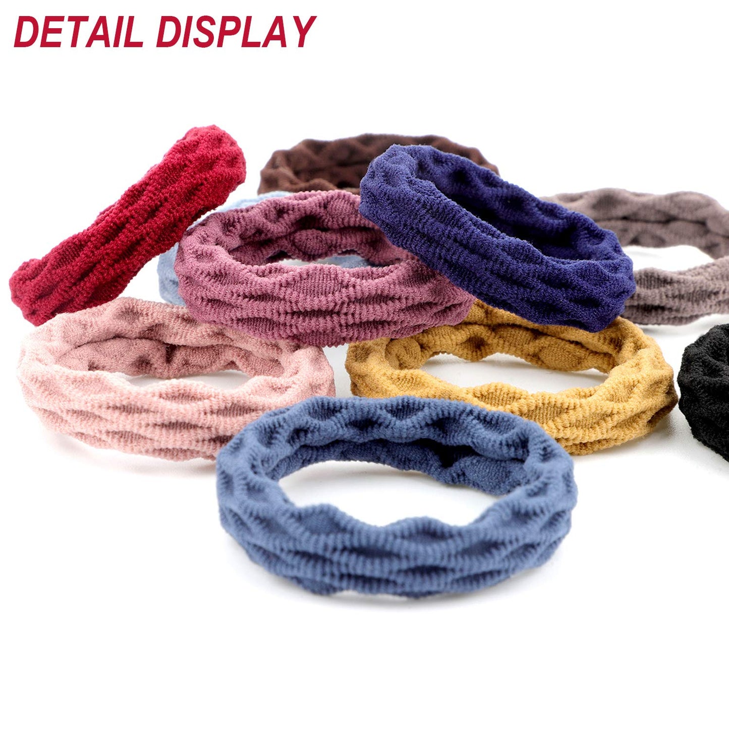 60 Pieces Seamless Cotton Hair Ties Thick Elastic Hair Ties Ponytail Holders No Crease Hair Bands for Women , 4 Styles (Mixed Color)