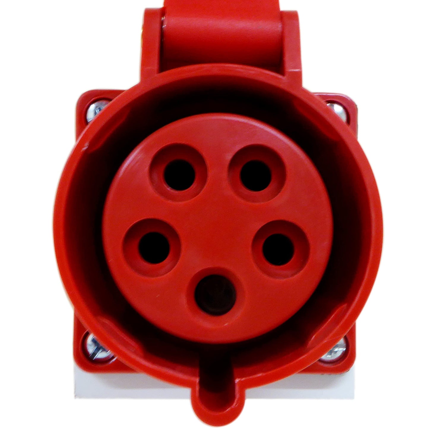 16A Plug and Wall Mount Socket 5 Pin 3 Phase 380-415v Indoor/Outdoor IP44 16 Amp 3P+N+E Red for Power Tools Machinery