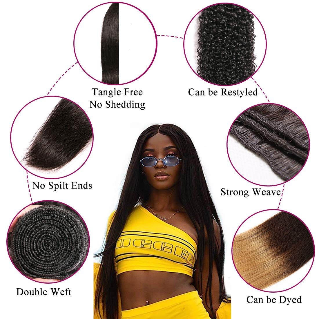 12A Brazilian Straight Hair Bundles Length 12 14 16 inch Brazilian Hair Bundles Straight Human Hair Bundles Natual Black Color 300g Total Cheap Hair Romface 12/14/16 Inch 3 Bundles Natural Color