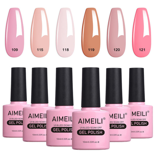 AIMEILI Gel Nail Polish Set Soak Off UV LED Gel Polish Multicolour/Mix Colour/Combo Colour Of 6pcs X 10ml - Gift Kit 31 KIT6-31 1.67 ml (Pack of 6)