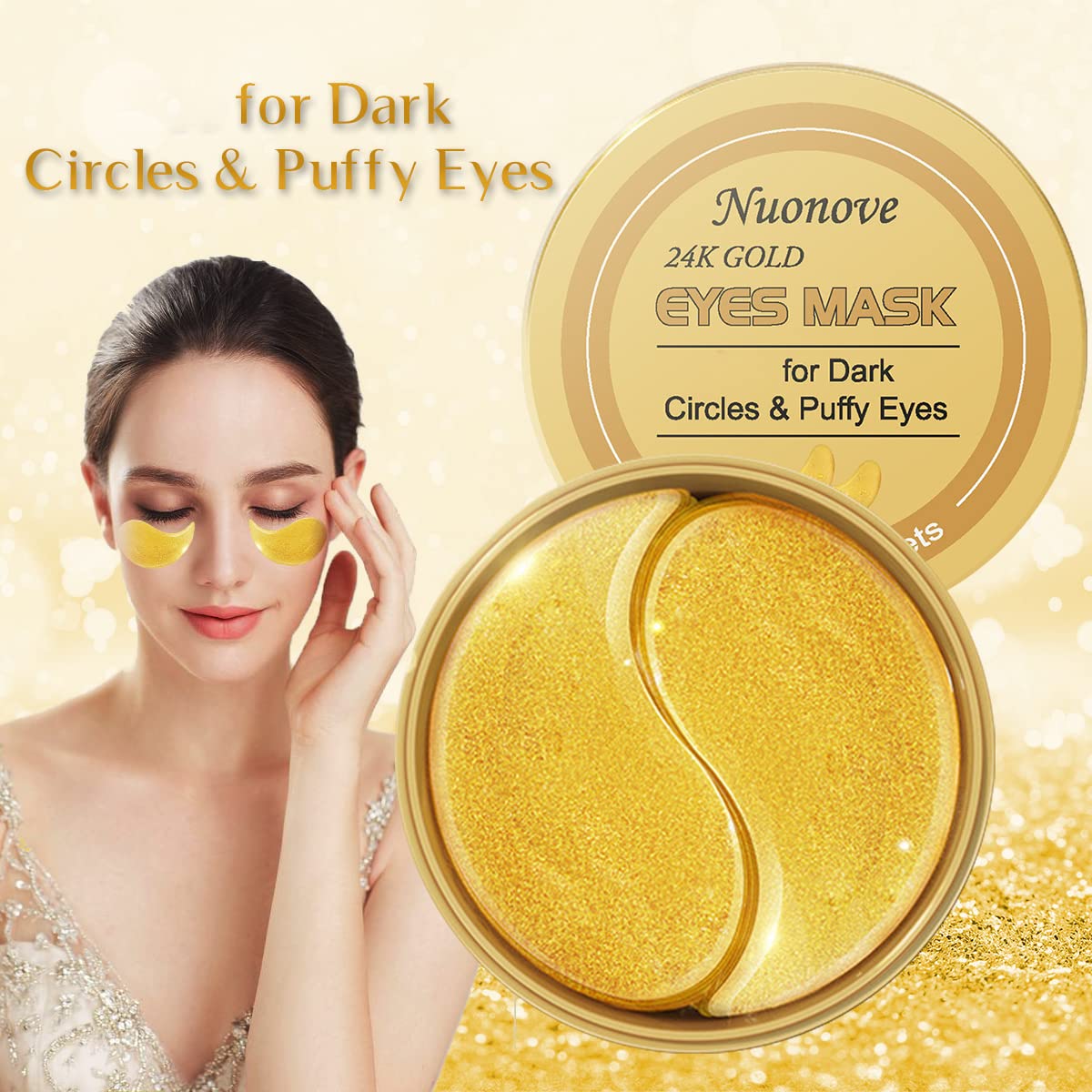 Under Eye Mask, Collagen Eye Mask, 24K Gold Eye Masks,Anti Aging Eye Patches,Hydrogel Under Eye Patches with Collagen,For Brightens & Reducing Wrinkles, Dark Circles, Eye Bags and Puffiness/30 Pairs