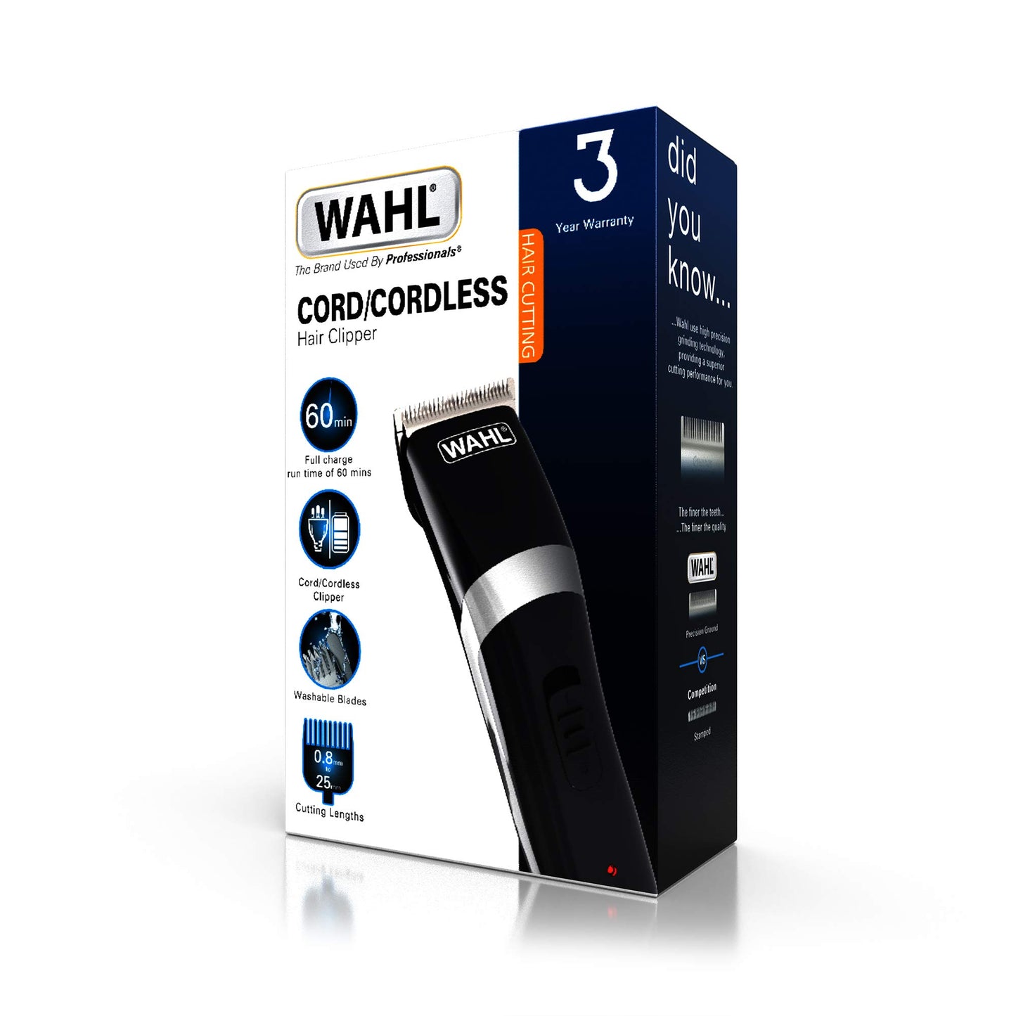 Wahl Cord/Cordless Hair Clipper, Gifts for Him, Rechargeable Cordless Clippers, Clipper Kit for Men, Rinseable Blades, Home Hair Cutting, Clippers with Guide Combs single