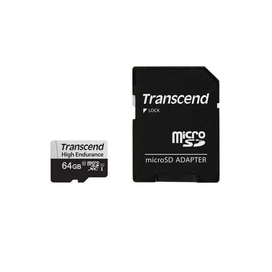 Transcend 64GB microSDXC 350V Memory Card UHS- I, C10, U3, Full HD, Up to 95/45 MB/s (ideal for dashcams, security cameras and surveillance systems) TS64GUSD350V 64 GB