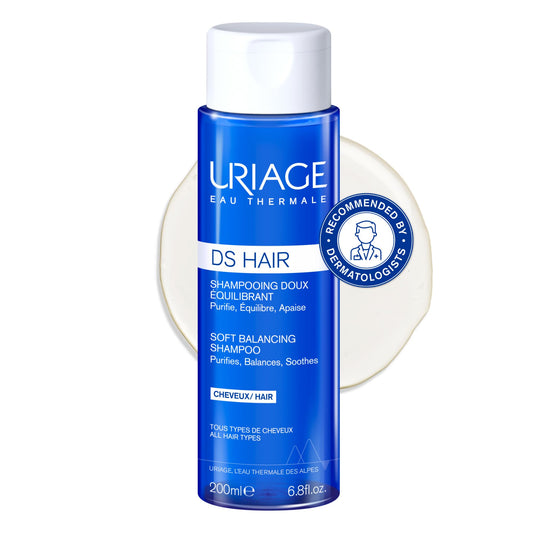 Uriage DS Hair Anti-Dandruff Treatment Shampoo 200ml - Eliminates Dandruff, Soothes Itching, Purifies & Rebalances - All Hair Types - Sensitive & Irritated Scalp 200 ml (Pack of 1)