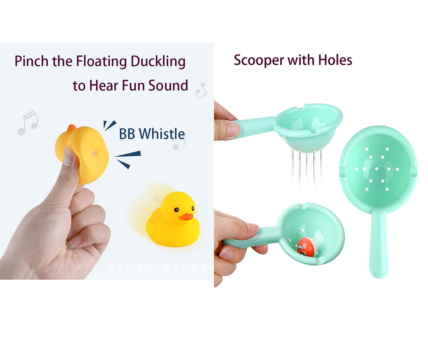 24pcs Free Combination of Track Bath Toy with Floating Duckling and Scooper Watermill Toy Bath Time DIY Orbit Pathway Water Game with Suction Cups for Toddlers Children Boys and Girls 3 4 5 Years Old