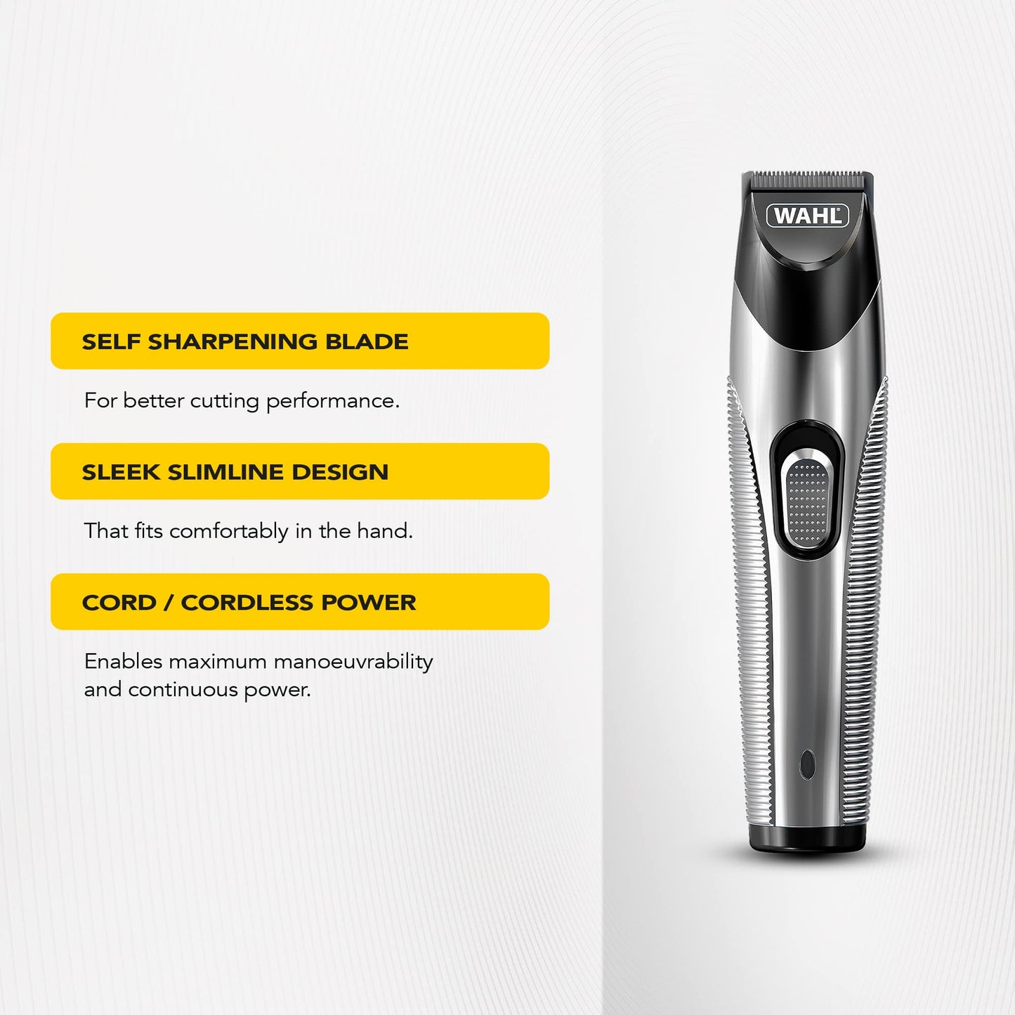 Wahl Cord/Cordless Beard & Stubble Trimmer, Beard Trimmer for Men, Men’s Cordless Hair Trimmers, Stubble Trimmers, Male Grooming Set, for Trimming Beards, Stubble and Hairlines, Beard Care Kit Single