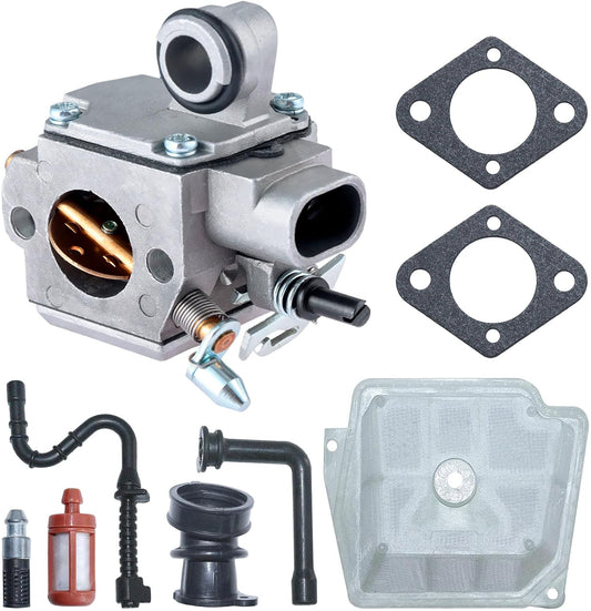 AUMEL Carburetor Kit for STIHL MS 361, MS 361 C, Carburetor + Gaskets + Air Filter + Oil Filter + Fuel Hose + Intake Manifold MS361 Chainsaw Accessory Spare Parts