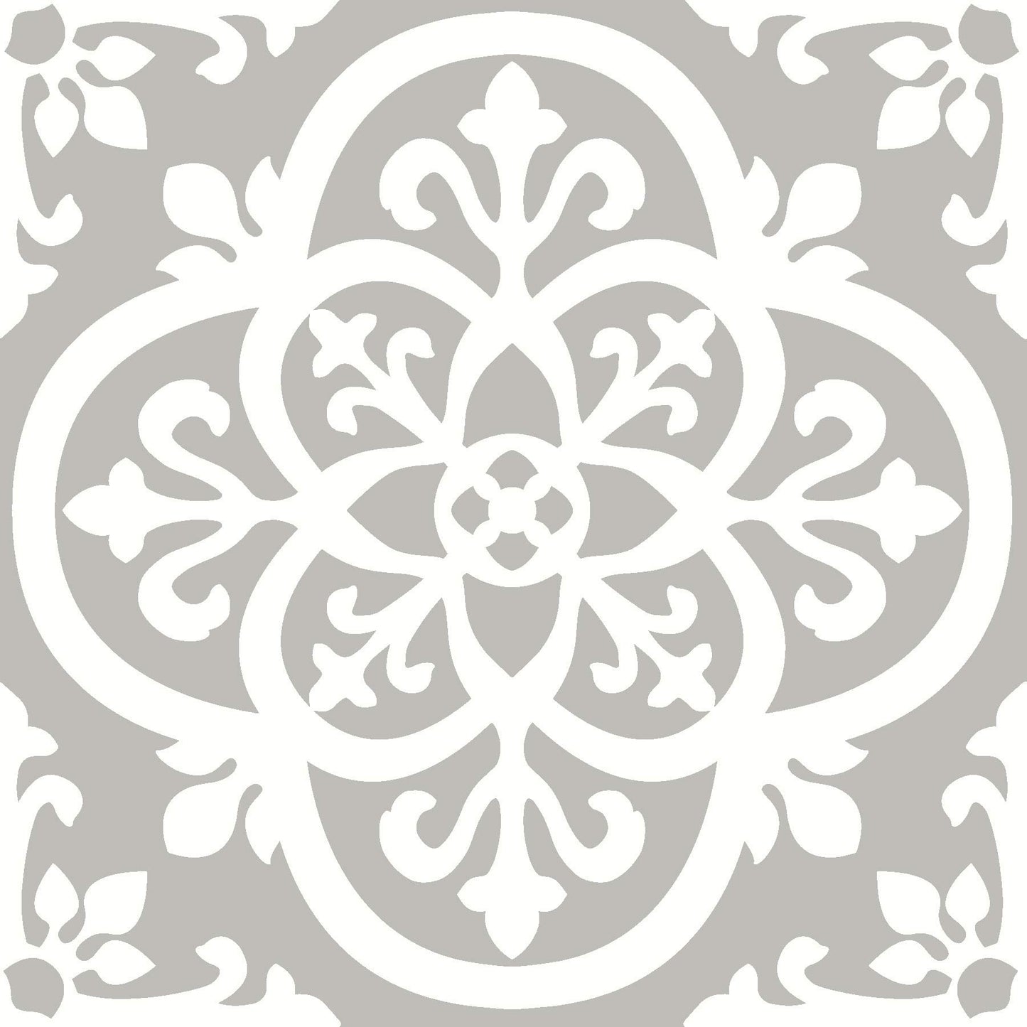 WallPops FP2942 Medina Peel & Stick Floor Tiles, Grey,12 x 12 inches 12 x 12 inches Floor Tile