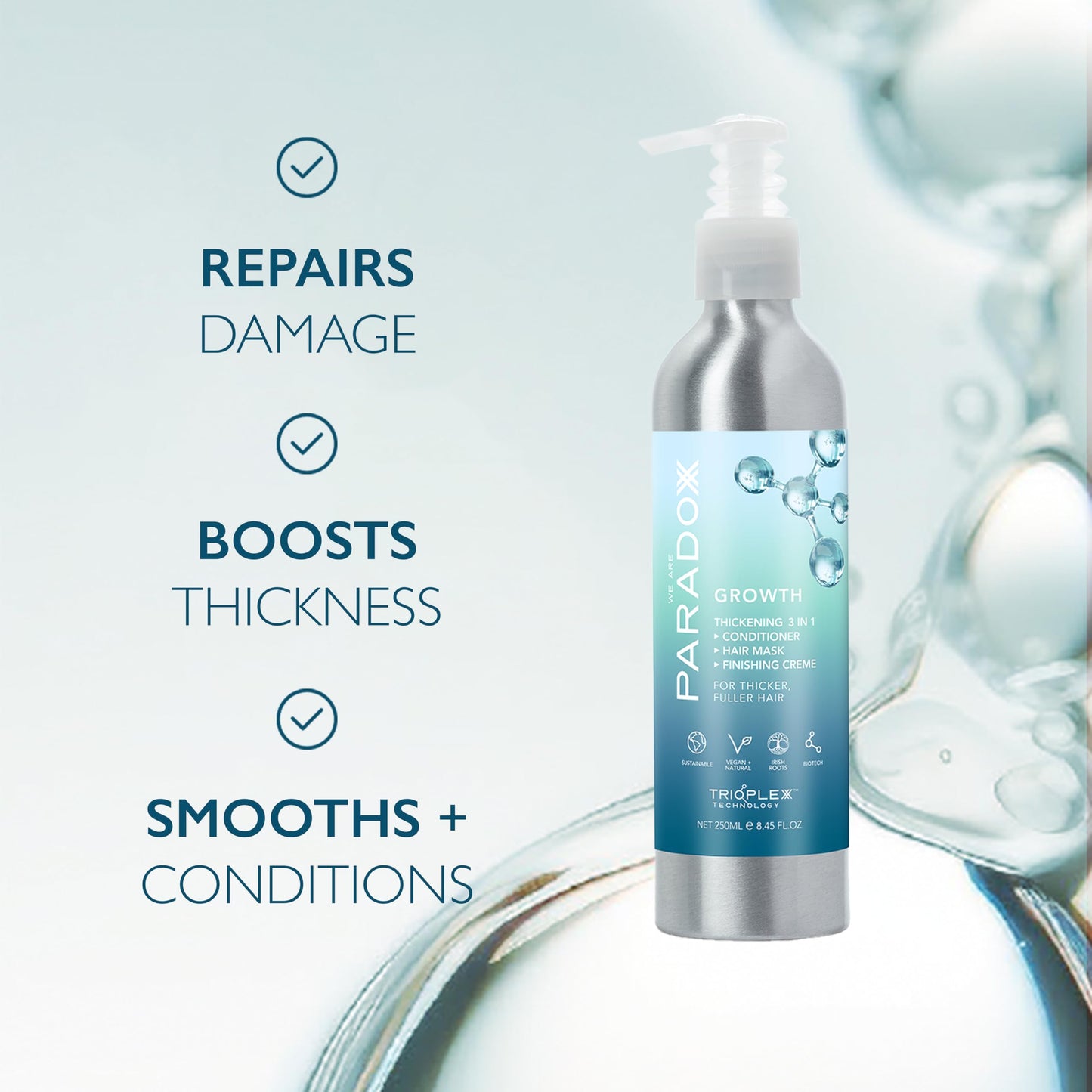 WE ARE PARADOXX Repair 3-in-1 Conditioner - Multipurpose Conditioner, Leave-In Treatment and Finishing Balm - Leaves Hair Smooth and Frizz-Free - 95% Natural, Vegan - All Hair Types - 250ml