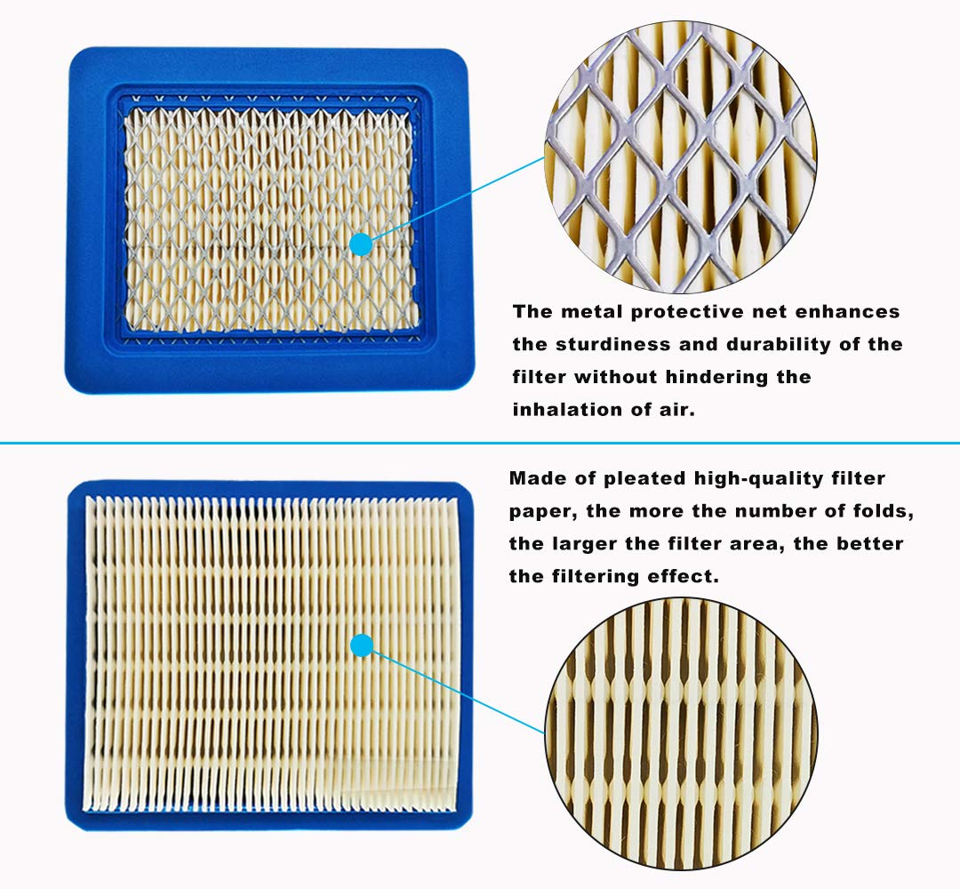 ZLKSKER 491588S Lawn Mower Air Filter Replacement for B&S 491588 493537 493537S 399959, Flat Air Cleaner, 5pcs