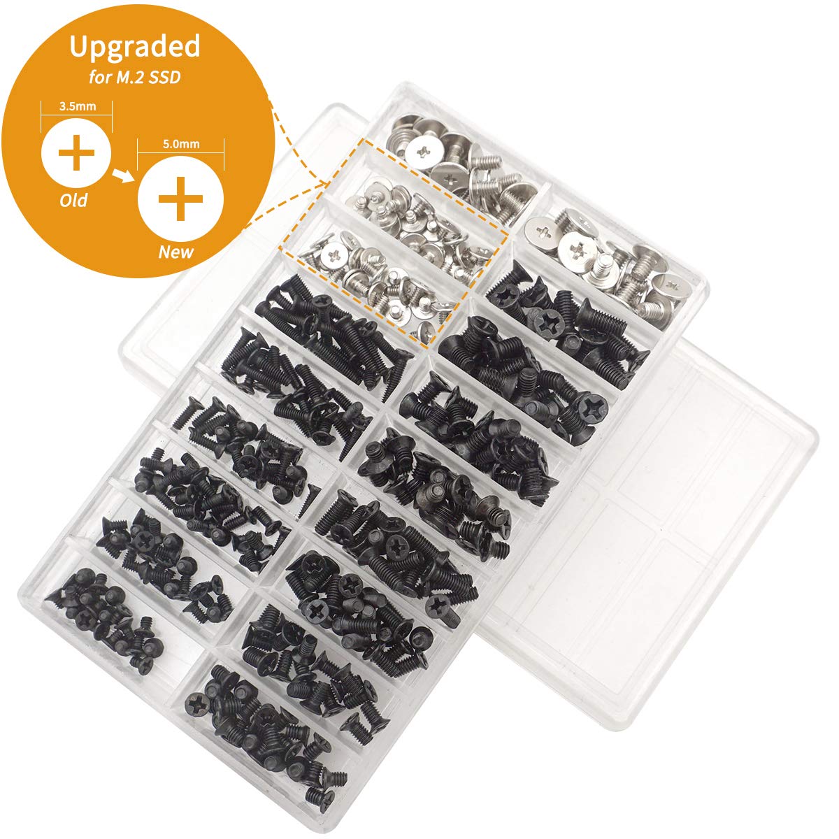 Akuoly Screw Set for Universal Laptops and Hard Disk M.2 SSD, M2 M3 M2.5, 355 pieces