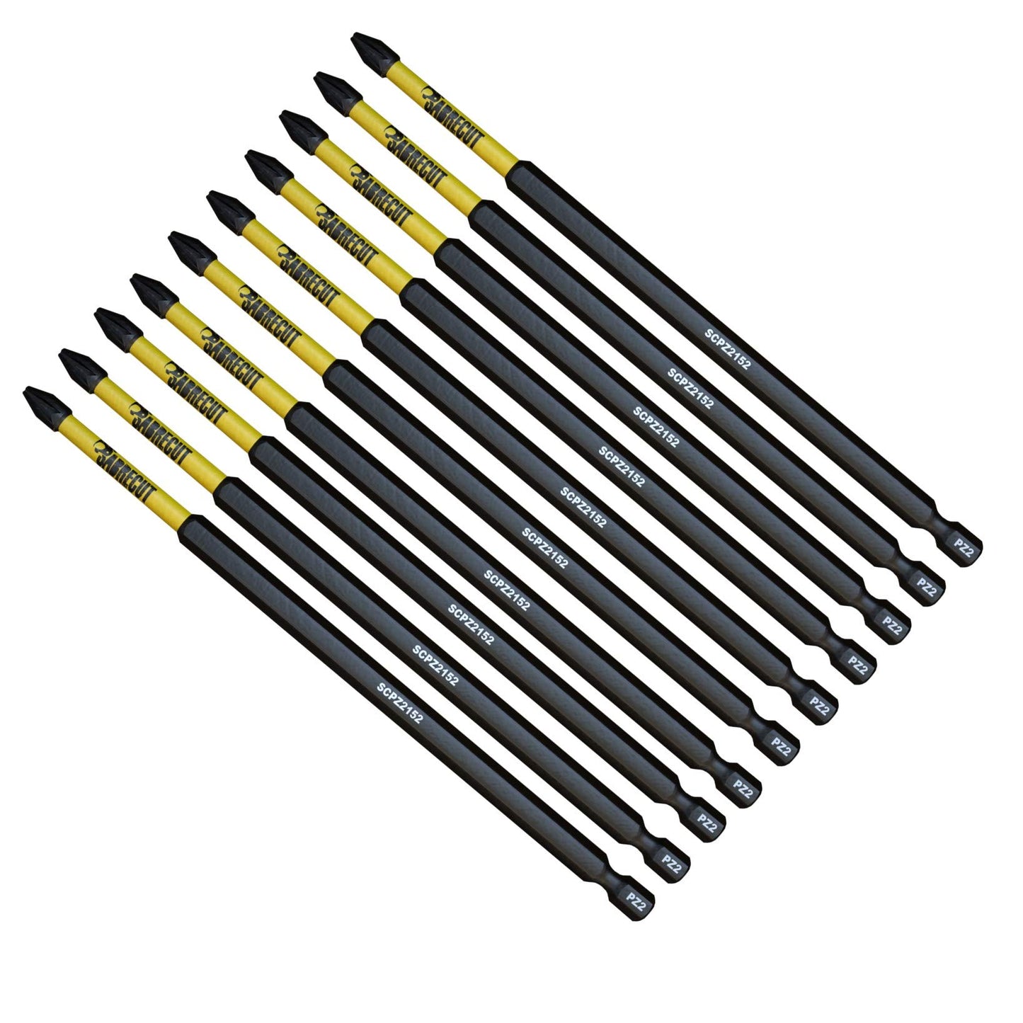 10 x SabreCut SCPZ2152_10 152mm PZ2 Magnetic Impact Screwdriver Driver Bits Set Pozi Pozidriv Heavy Duty