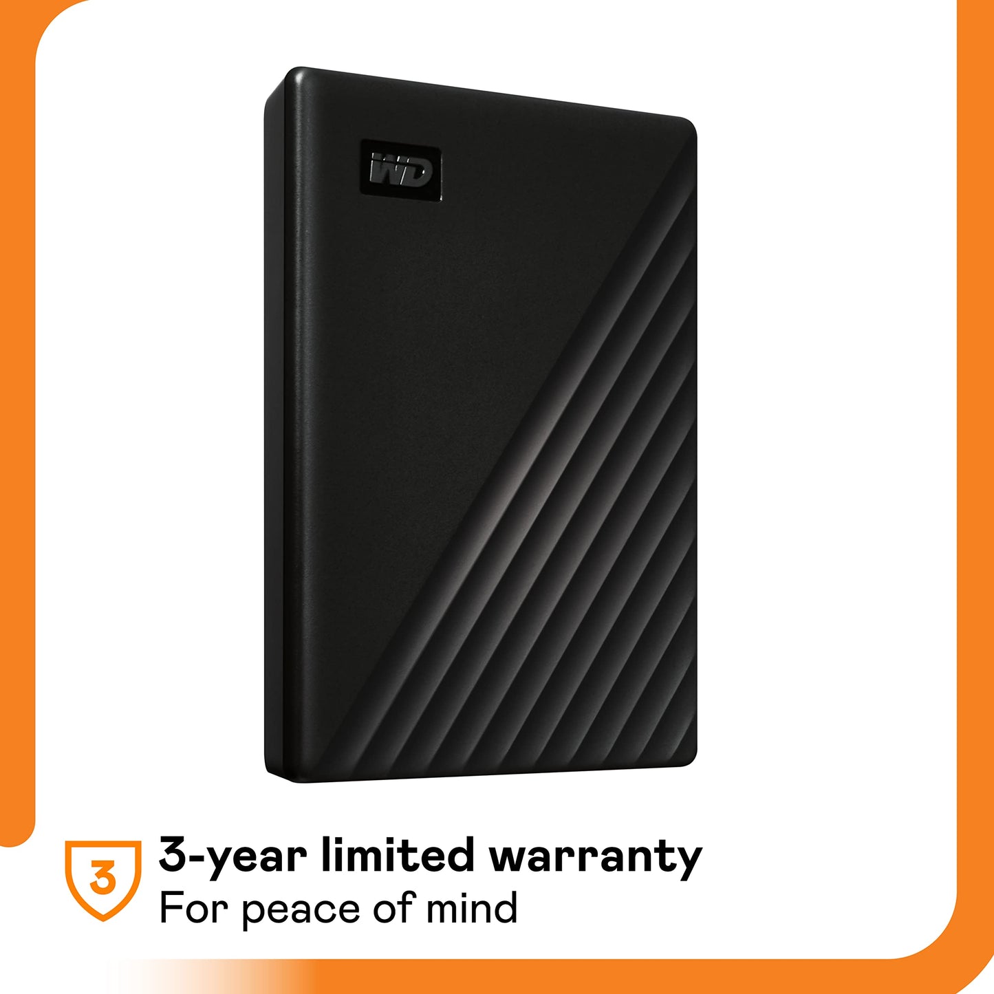 WD 4TB My Passport portable external storage, external hard drive, USB 3.0, portable HDD with software for device management, backup and password protection, works with PC, Xbox &Playstation, Black