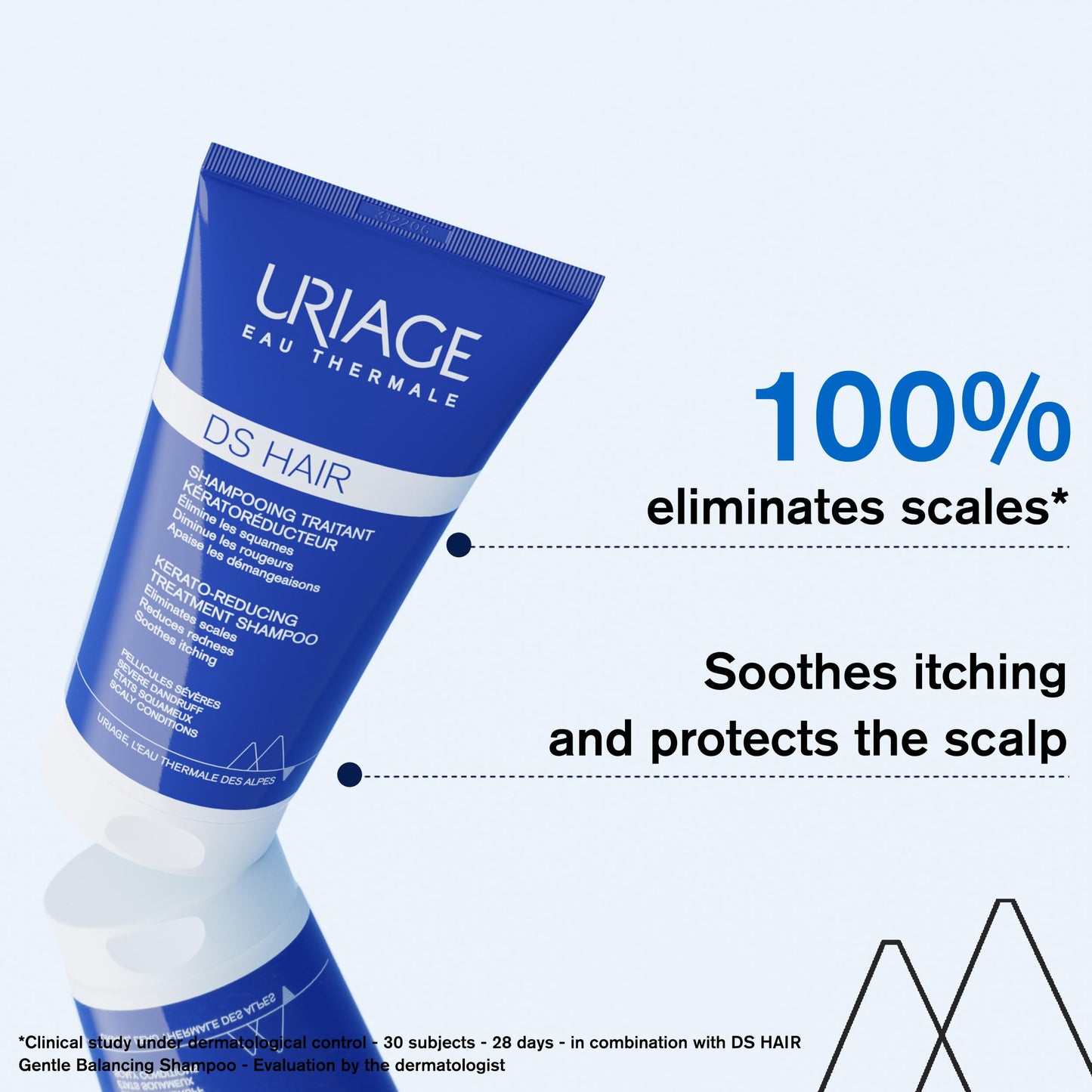 Uriage Kerato-Reducing Treatment Shampoo 150ml - Eliminates Scales, Reduces Redness, Soothes Itching - Severe Dandruff & Scaly Conditions - Patented TLR2-Regul Technology, Lactic Acid & Thermal Water