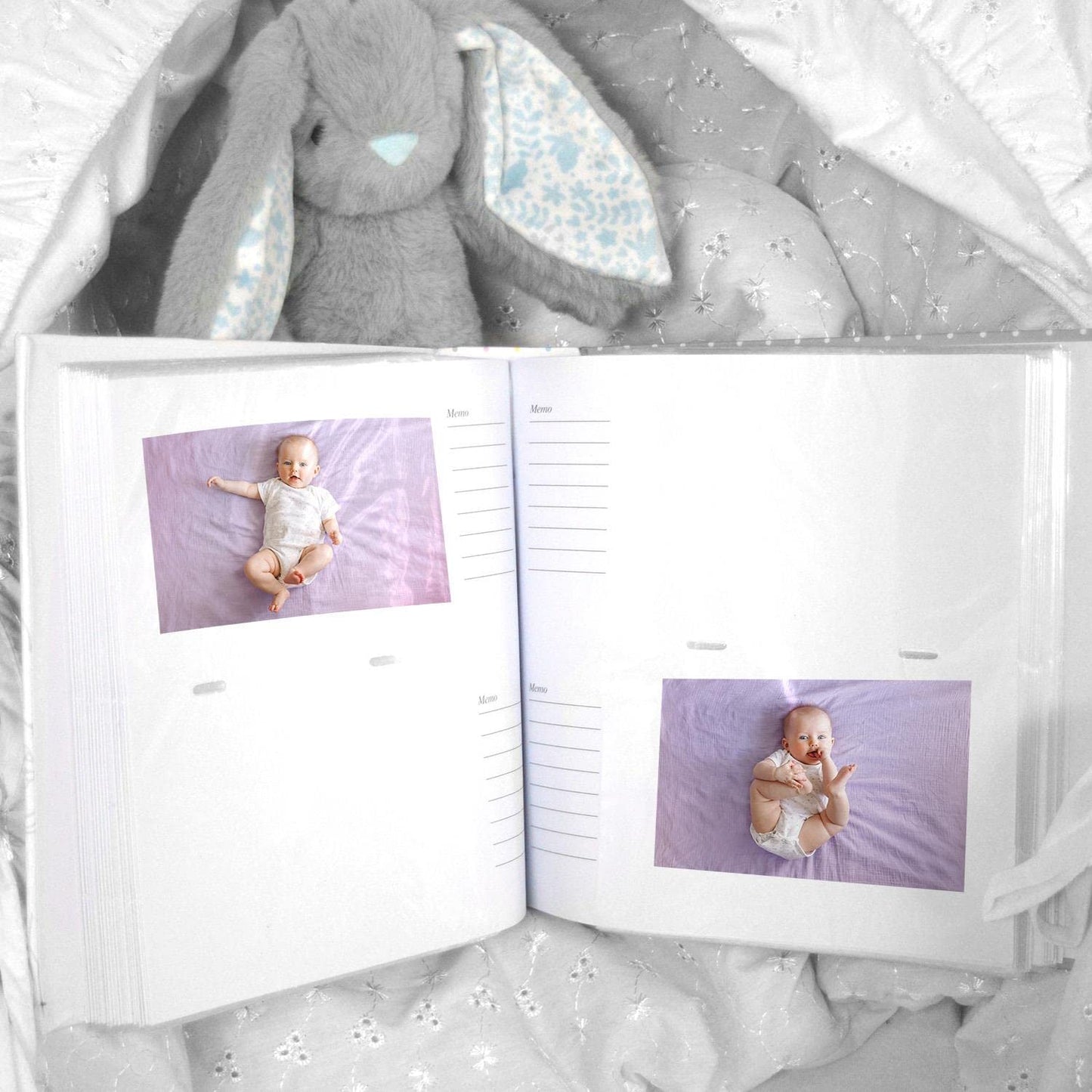 Baby First Photo Album 4x6'' 252 Photos memo White Unisex Birthday Christening