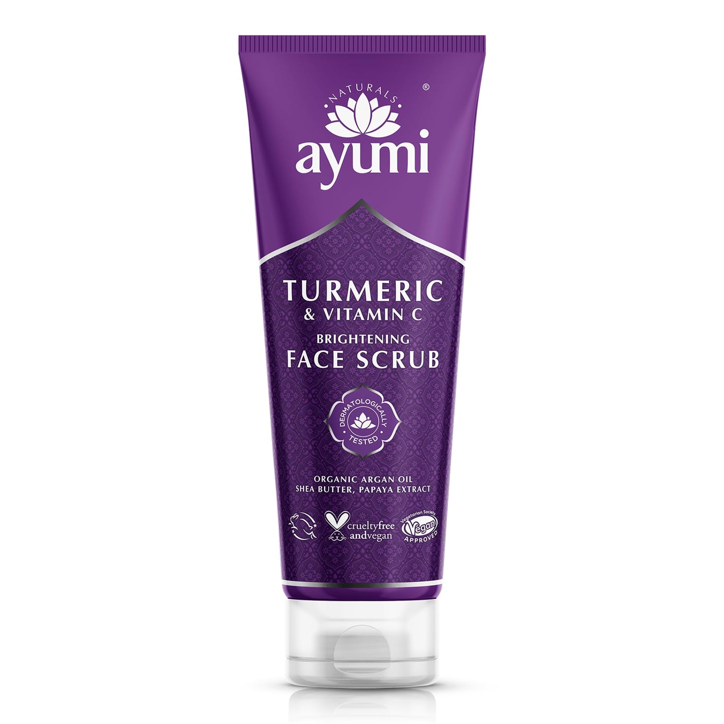 Ayumi Turmeric & Bergamot Face Scrub, Deeply Cleanses Pores & Buffs Away Dead Skin Cells, Rich in Avocado Oil to Treat Dry & Dehydrated Skin 1 x 125ml 1 count (Pack of 1)