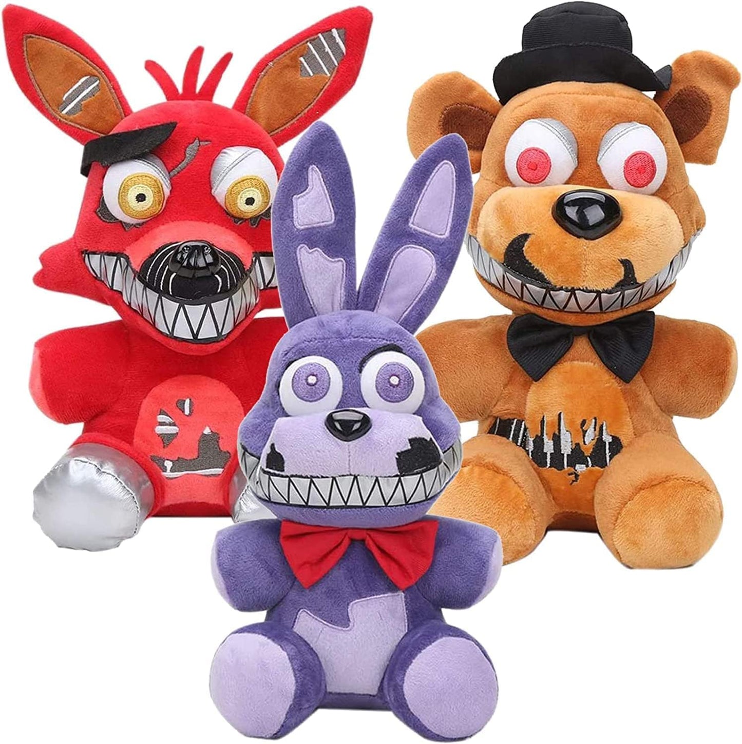 UNICHERRY FNAF Plushies 18cm FNAF Plushies Set Stuffed Animals Plush Toys - Foxy The Pirate and Bonnie, Foxy Plush Bonnie Plush Christmas Stuffed Plush Kids Toy 3A