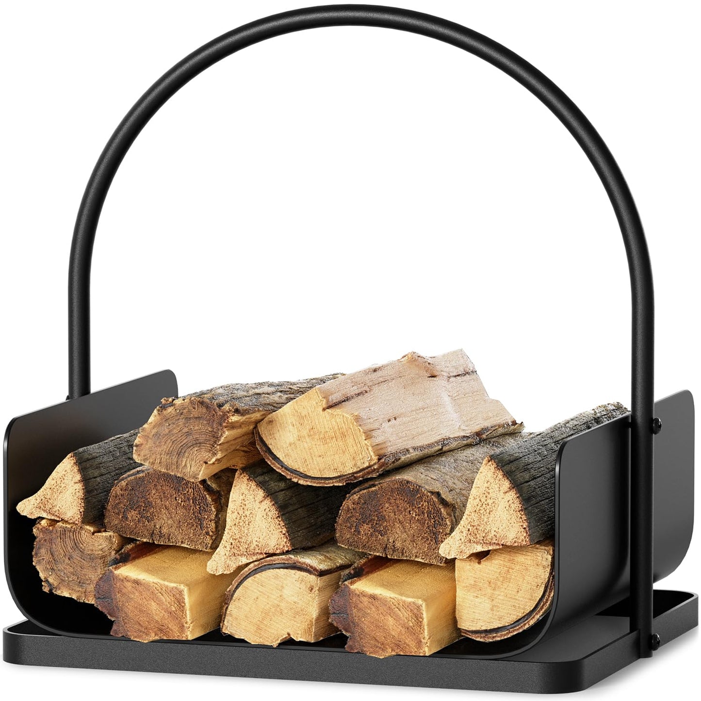 Amagabeli Fireplace Log Holder 17 x 12 x 17inch Firewood Strong Log Baskets for Wood with Handles Steel Wood Cradle Storage for Wood Stove Hearth Log Carrier for Kindling Indoor Outdoor Coal Holder