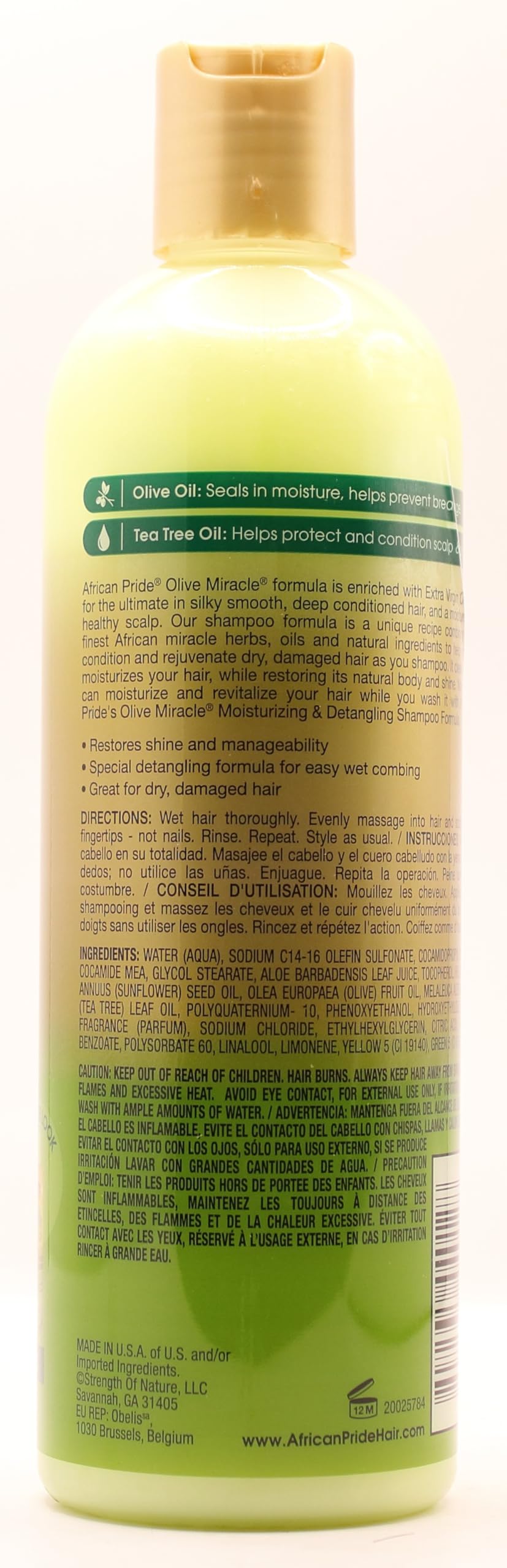 African Pride Olive Miracle Anti-Breakage DUO BUNDLE | 2 in 1 Shampoo and Conditioner 355ml/12oz | Leave-In Conditioner 355ml/12oz