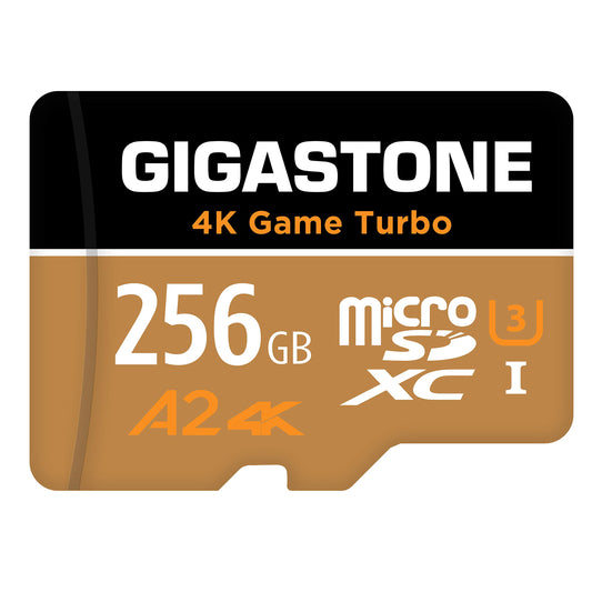 [5-Yrs Free Data Recovery] Gigastone 256GB Micro SD Card, 4K Game Turbo, MicroSDXC Memory Card for Nintendo-Switch, GoPro, Action Camera, DJI, UHD Video, R/W up to 100/60MB/s, UHS-I U3 A2 V30 C10 256 GB Game Turbo 1PK