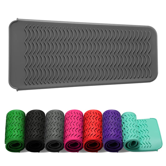 ZAXOP Resistant Silicone Mat Pouch for Flat Iron, Curling Iron,Hot Hair Tools.(Grey) Grey