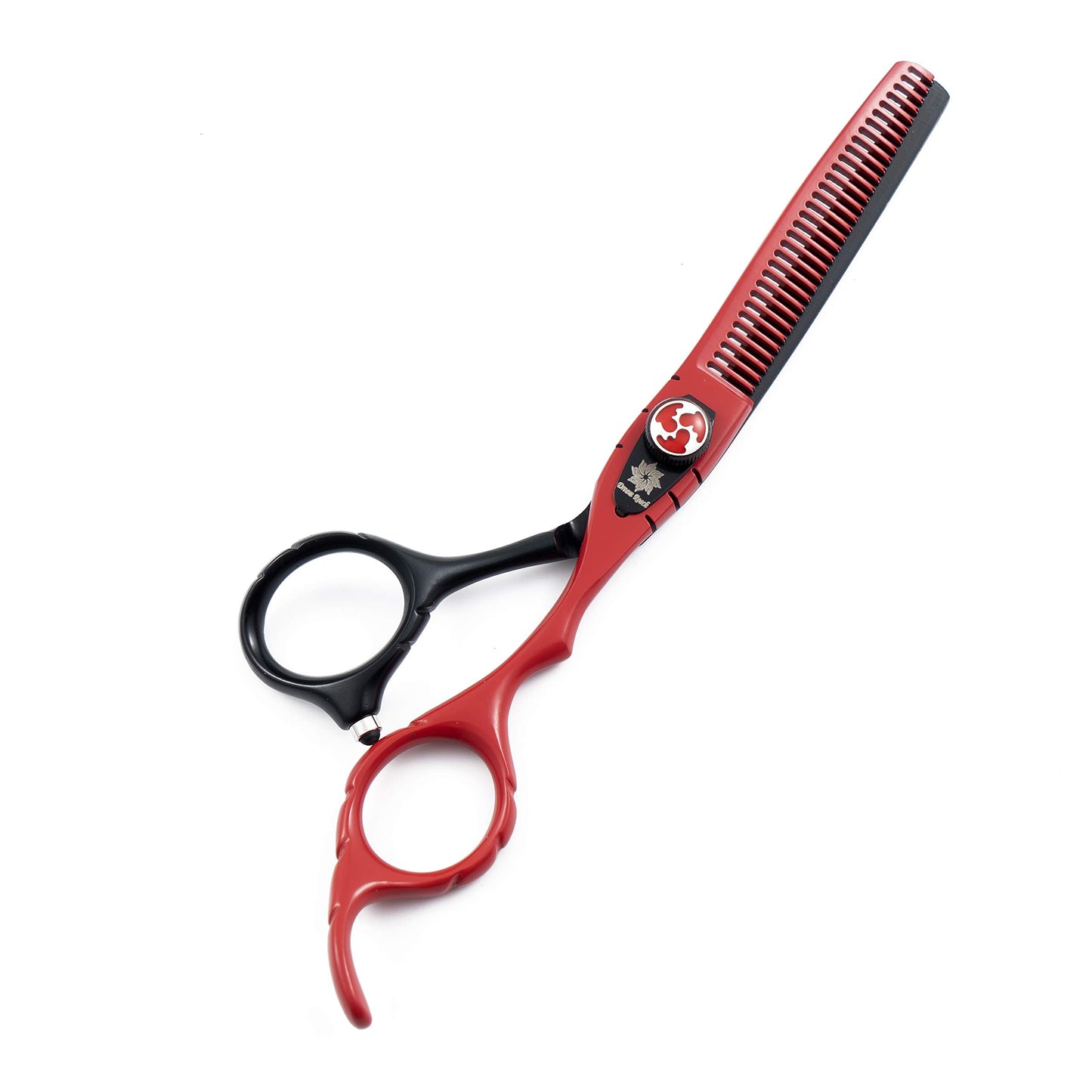 6.0" Professional Hairdressing Cutting Shear Set - Salon Hair Thinning Scissor Kit for Barber - by Dream Reach (Black&red) Black & Red