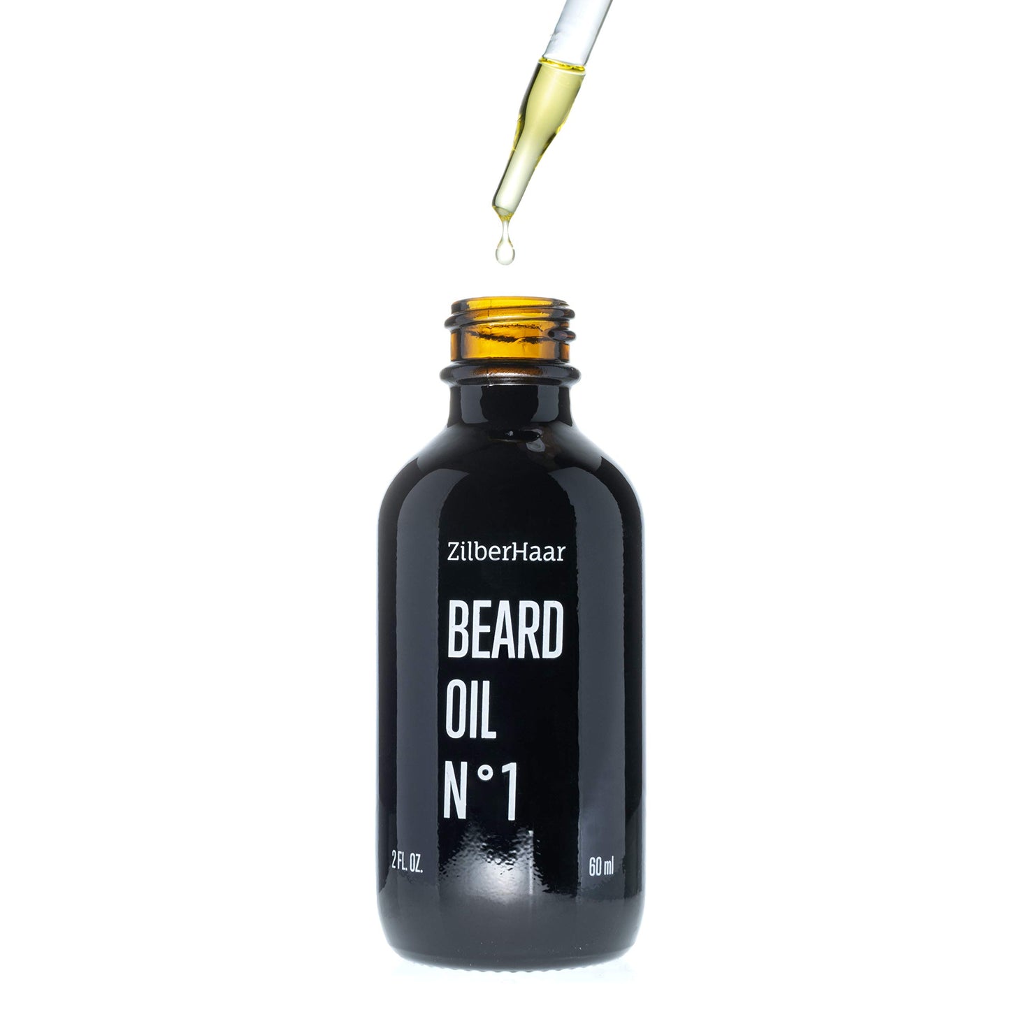 ZilberHaar - Beard Oil N 1 - Pure, Organic Moroccan Jojoba Oil and Argan Oil - Natural Ingredients, Fragrance Free, Cruelty Free - For Natural Beard Growth and Hydration - 2 oz