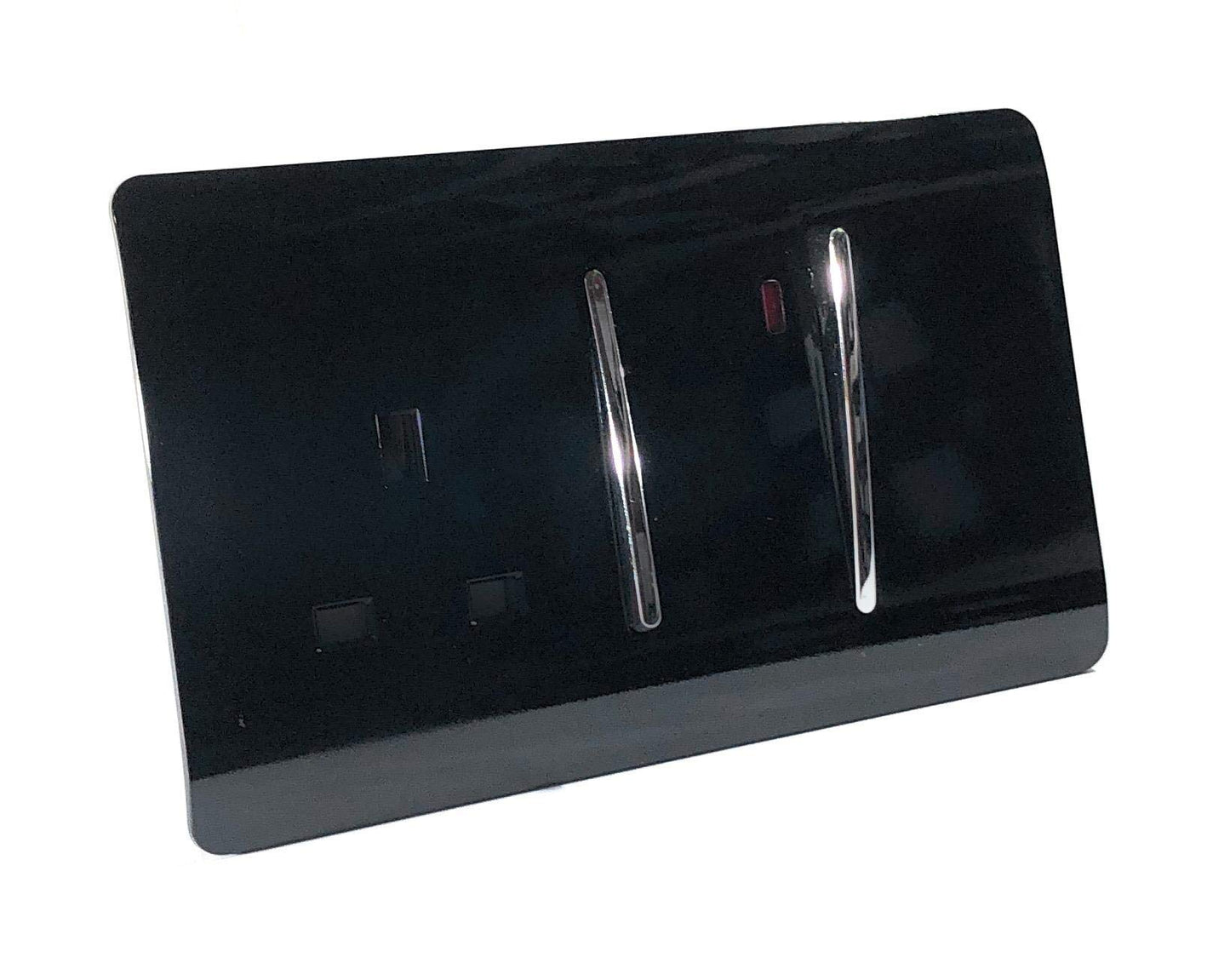 Trendi Artistic Modern 45 A Cooker Switch Inc Plug Socket & Neon Insert Black